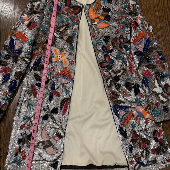 Alice + Olivia Rory Beaded Embellished Jacket Bird Long  Coat Size S $1095 - Picture 4 of 11